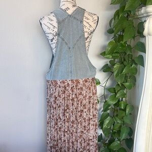 Denim Halter Top with Floral Skirt